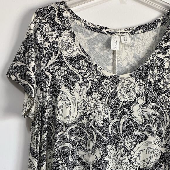 Joie Knit Dress 1X Plus Stretch Shift Short Sleeve Scoop Neck Casual Lounge Gray - Picture 4 of 9